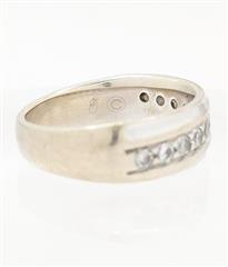 14K 8.6g Solid White Gold Mens Diamond Classic Tradition Wedding Band Size-10.5